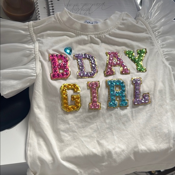 Lola and the boys - Colorful Sequin BDAY GIRL T-Shirt